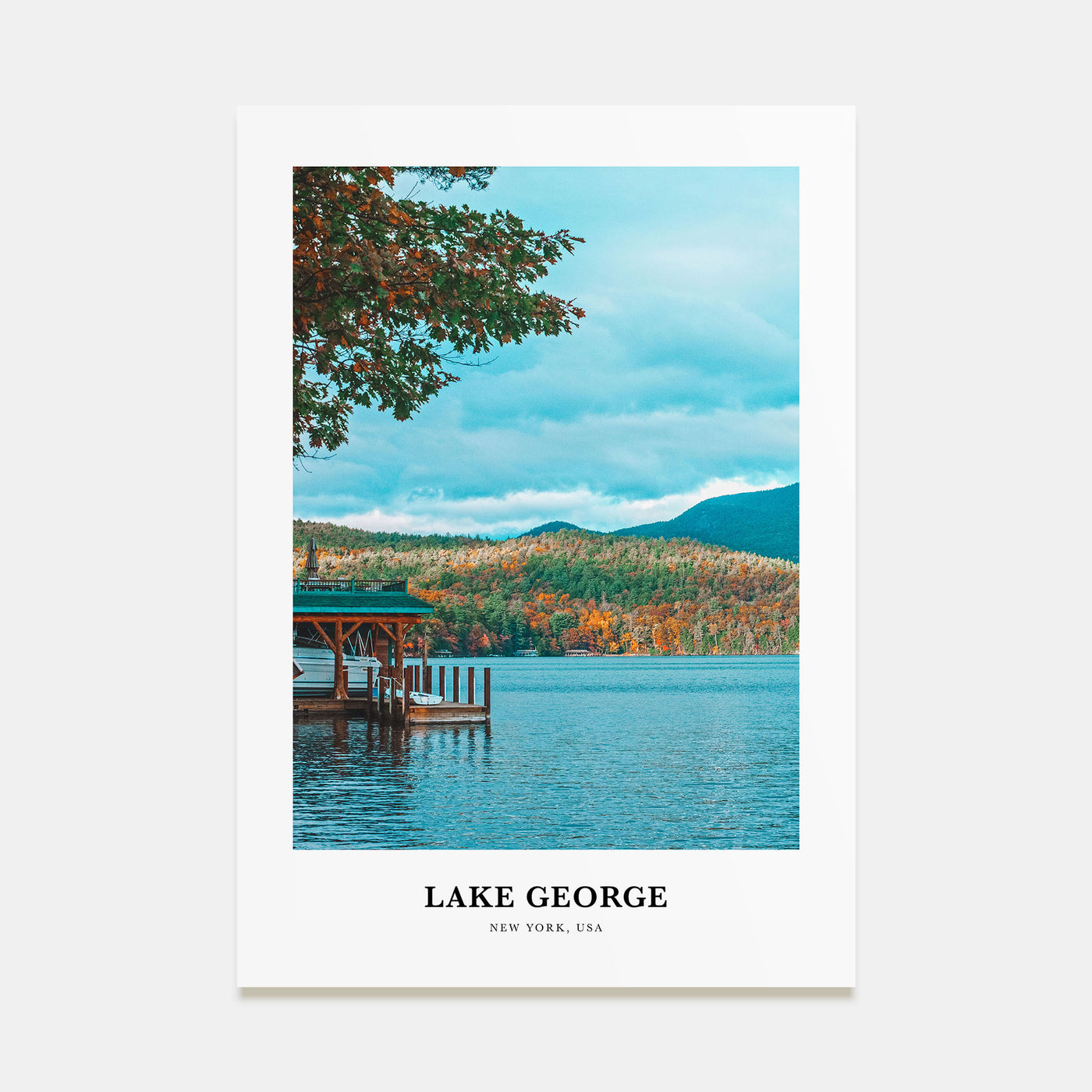 Lake George Portrait Color Poster