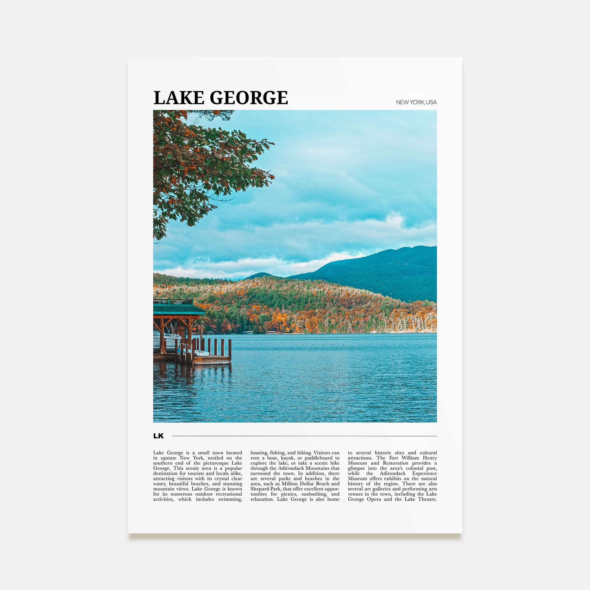 Lake George Travel Color Poster
