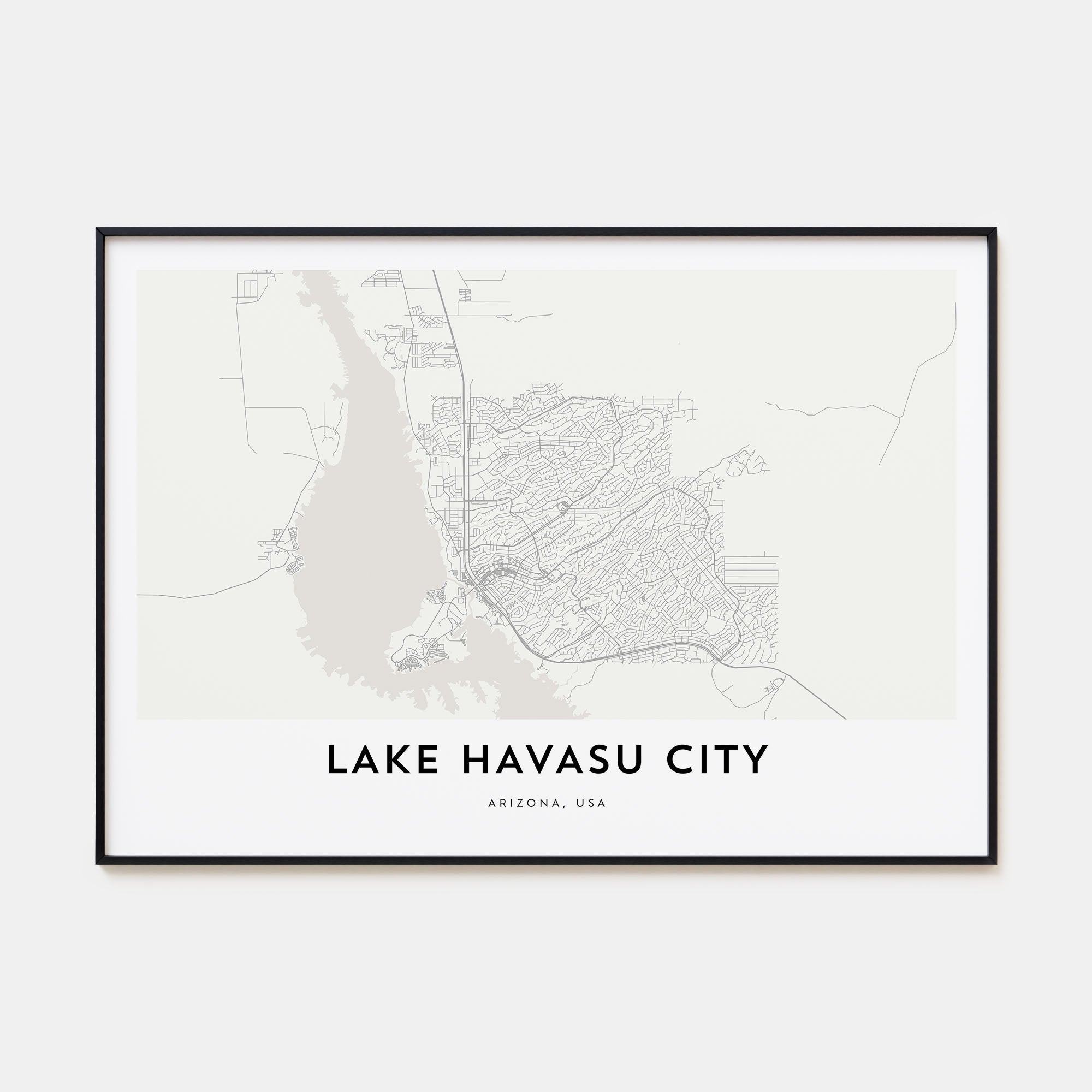 Lake Havasu City Map Landscape Poster