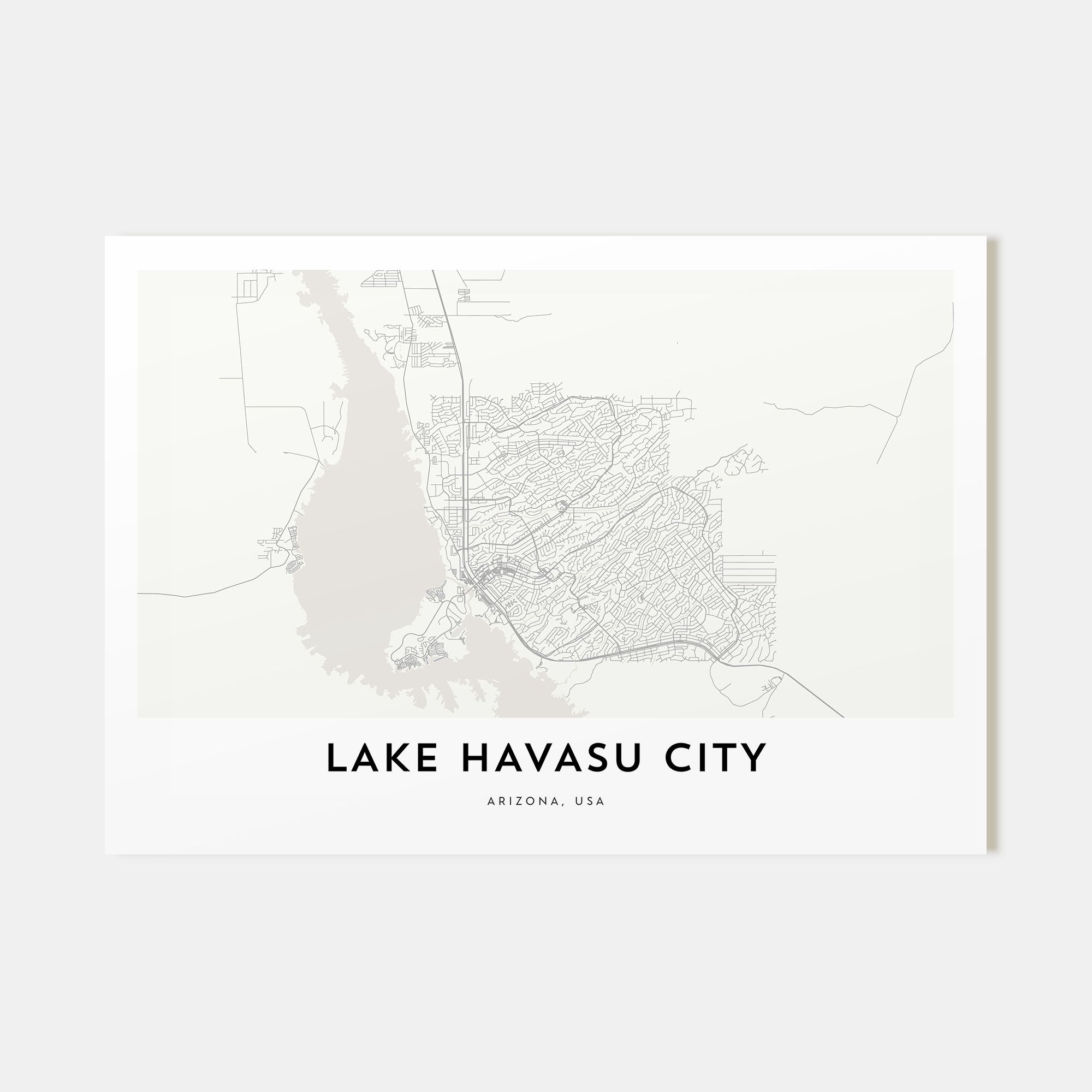 Lake Havasu City Map Landscape Poster