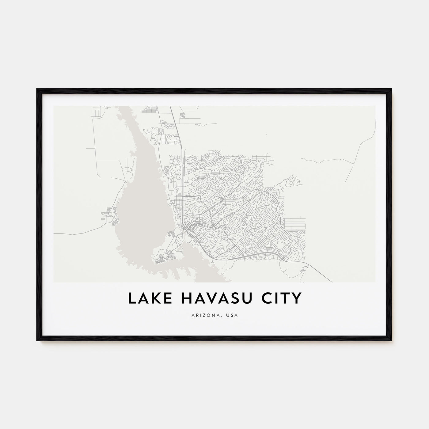 Lake Havasu City Map Landscape Poster