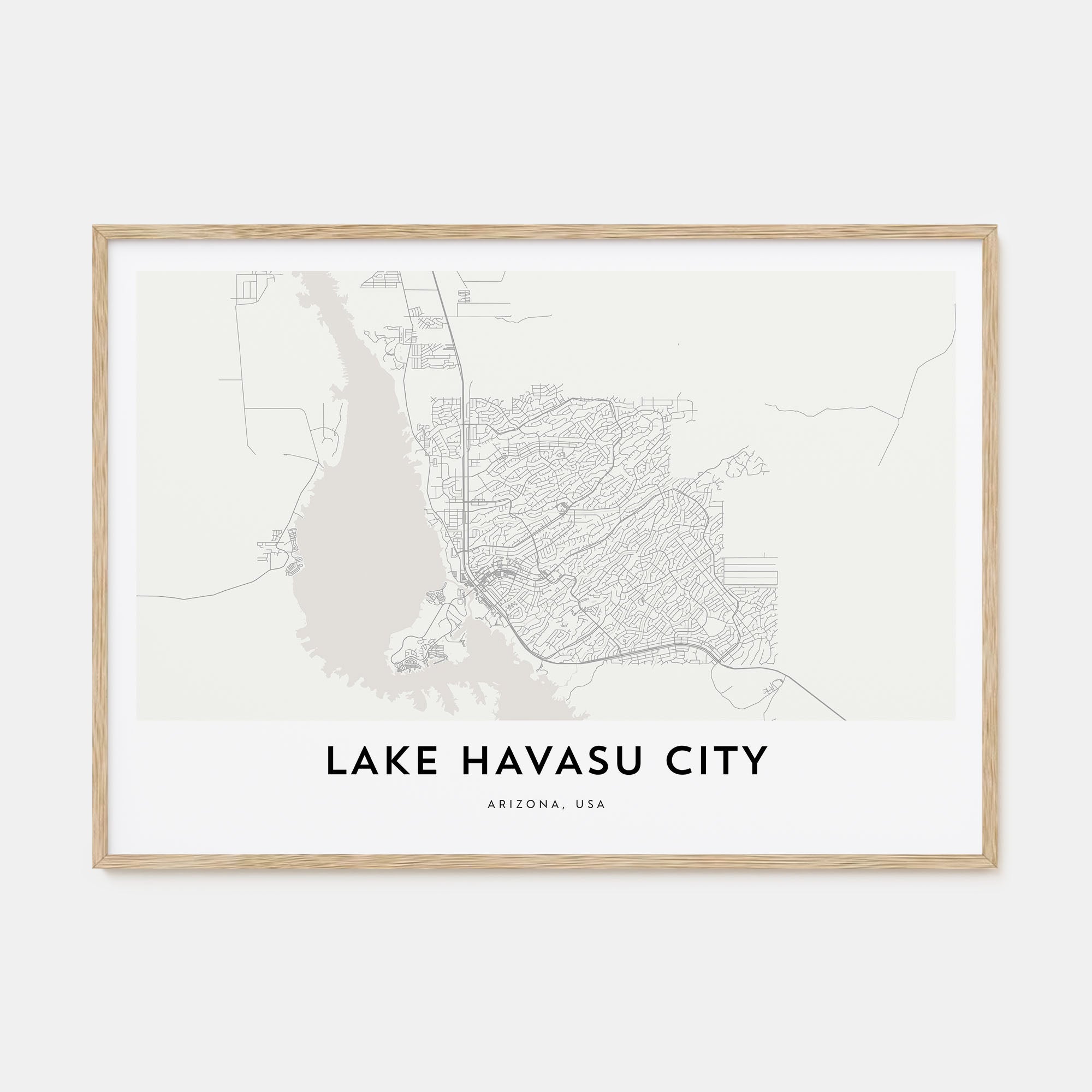 Lake Havasu City Map Landscape Poster