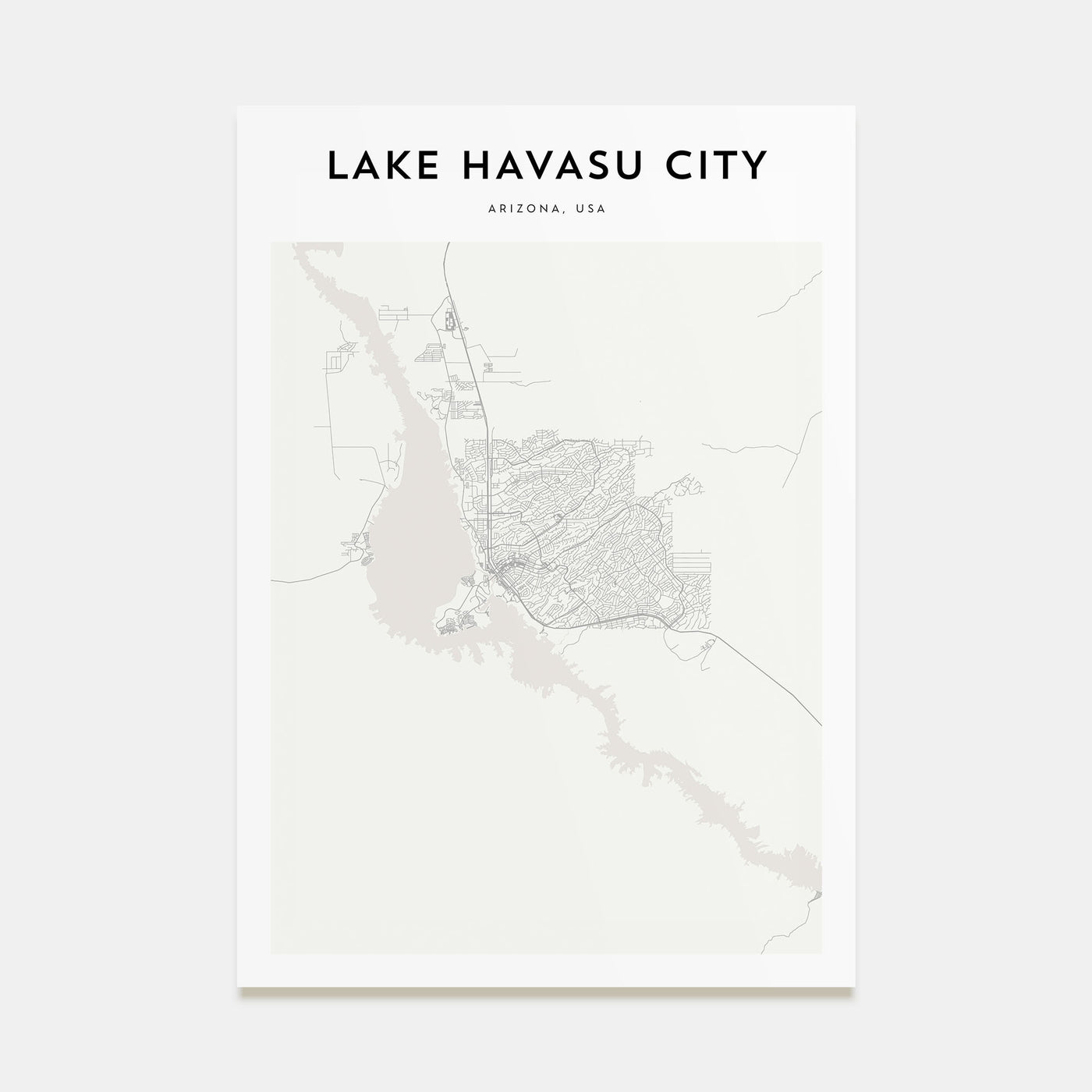 Lake Havasu City Map Portrait Poster