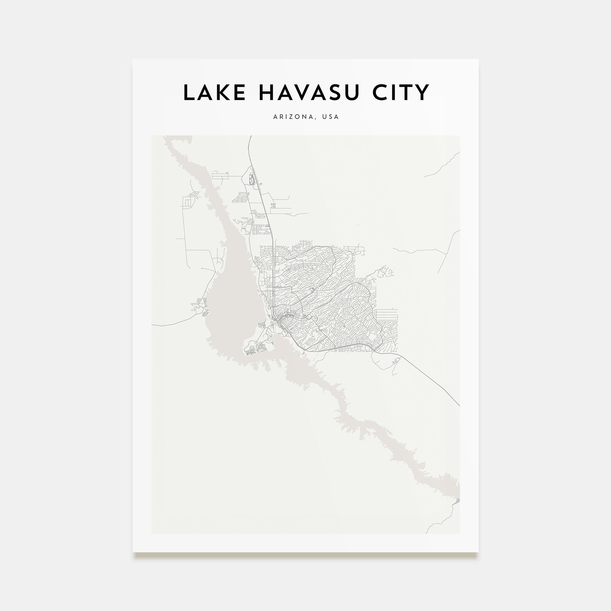 Lake Havasu City Map Portrait Poster