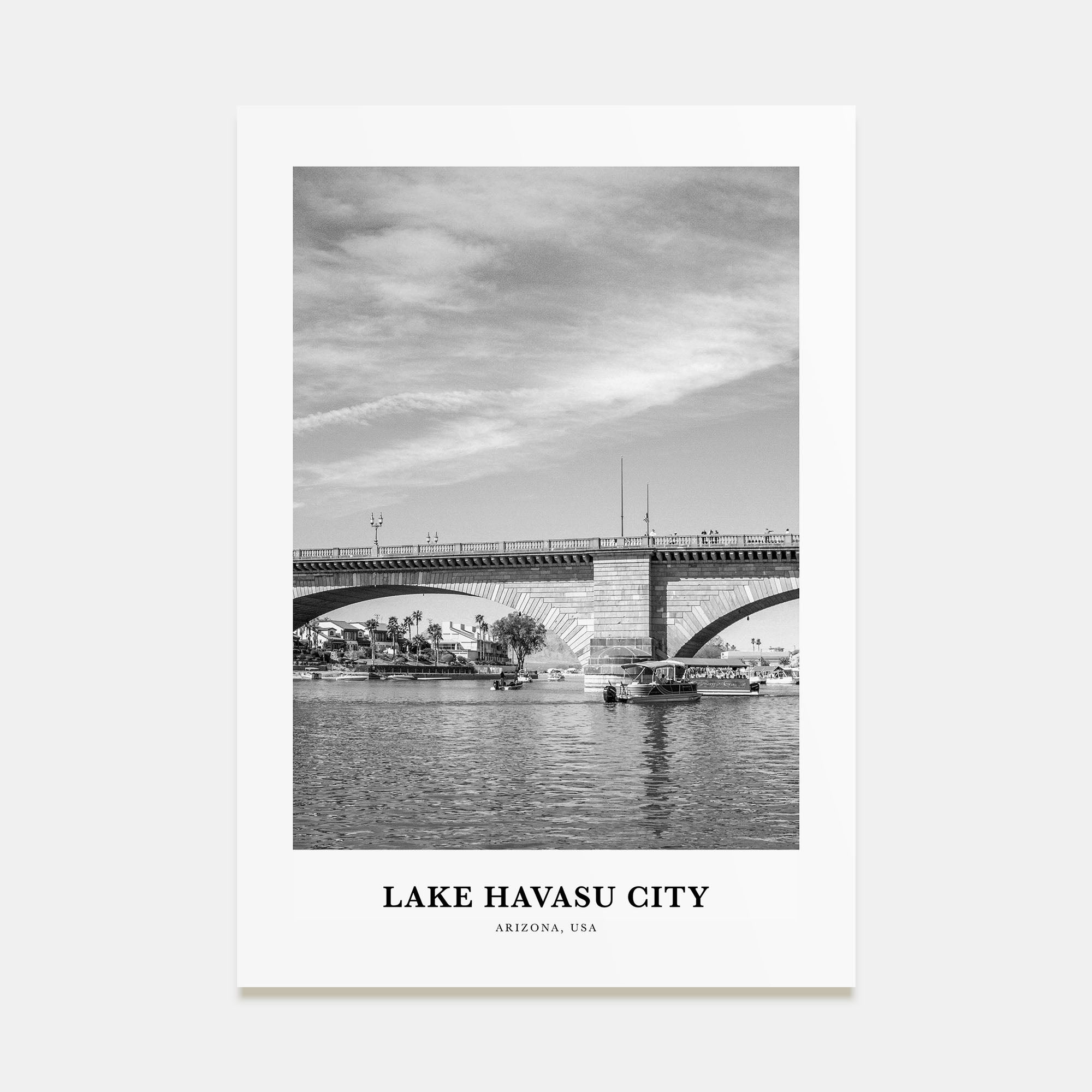 Lake Havasu City Portrait B&W Poster
