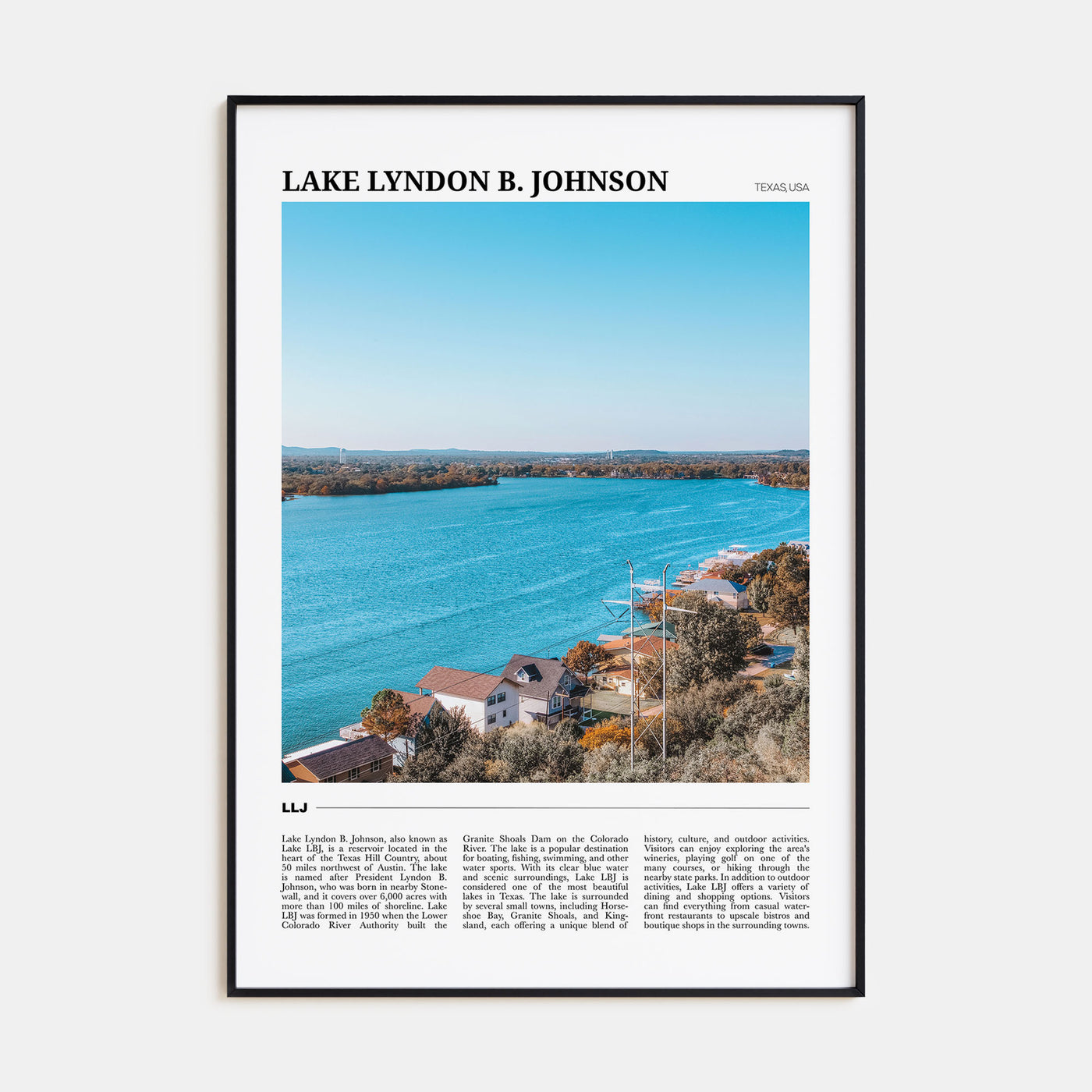 Lake Lyndon B. Johnson Travel Color Poster