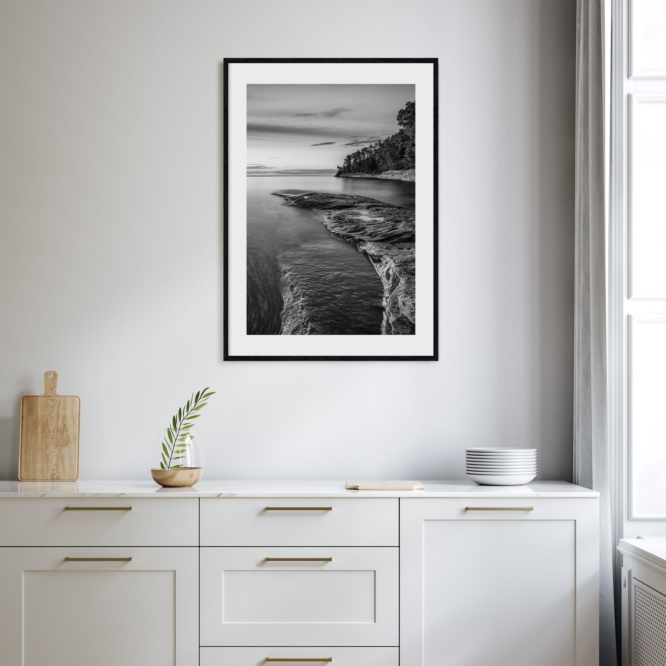Lake Michigan Photo B&W No 1 Poster