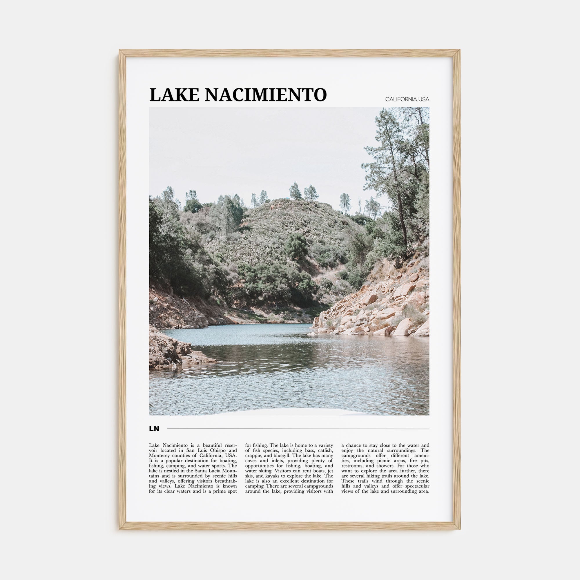 Lake Nacimiento Travel Color Poster