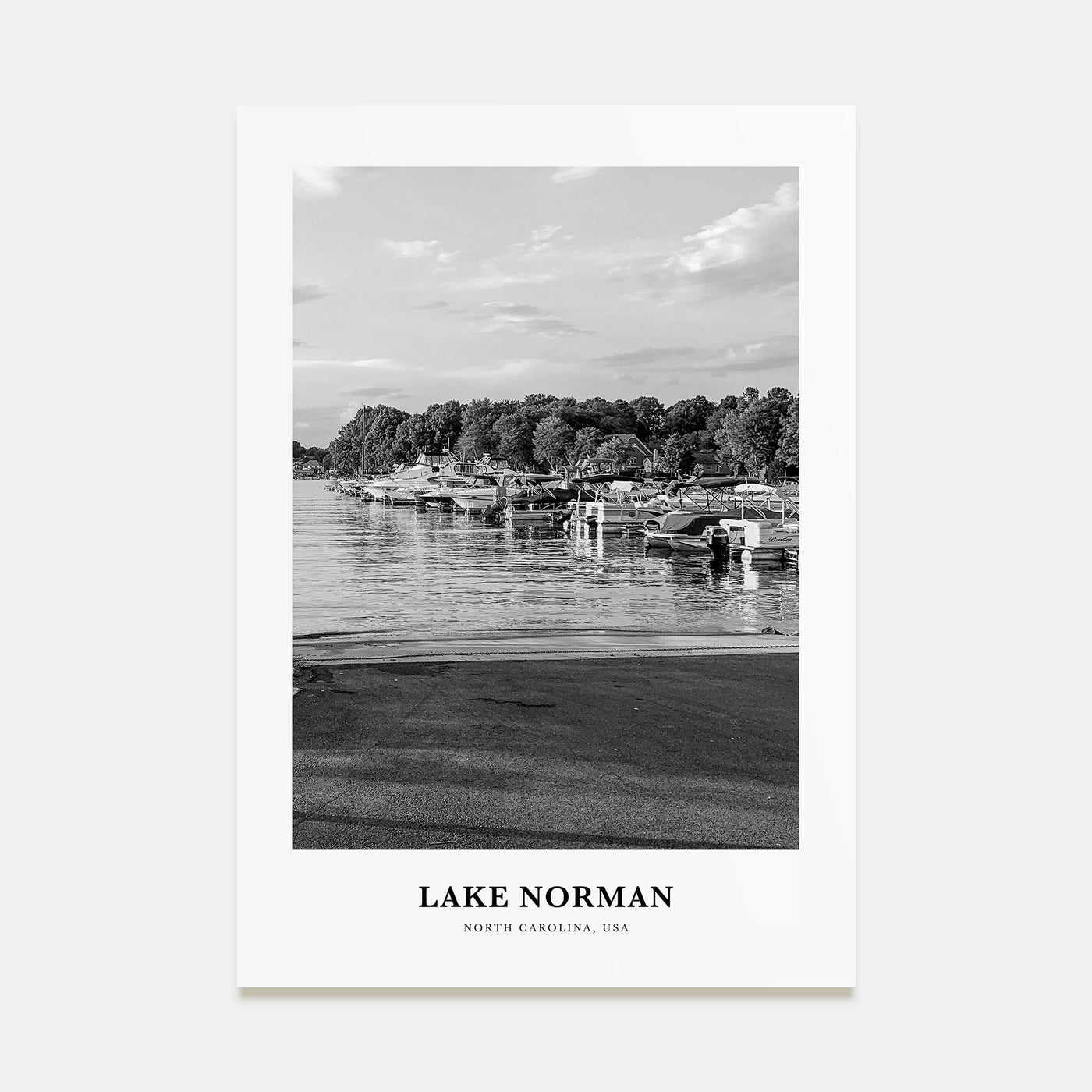 Lake Norman Portrait B&W Poster