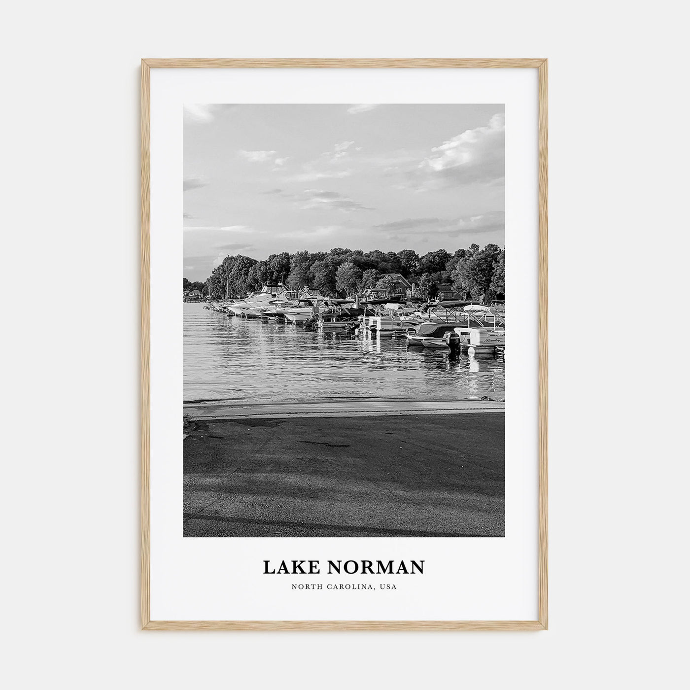 Lake Norman Portrait B&W Poster