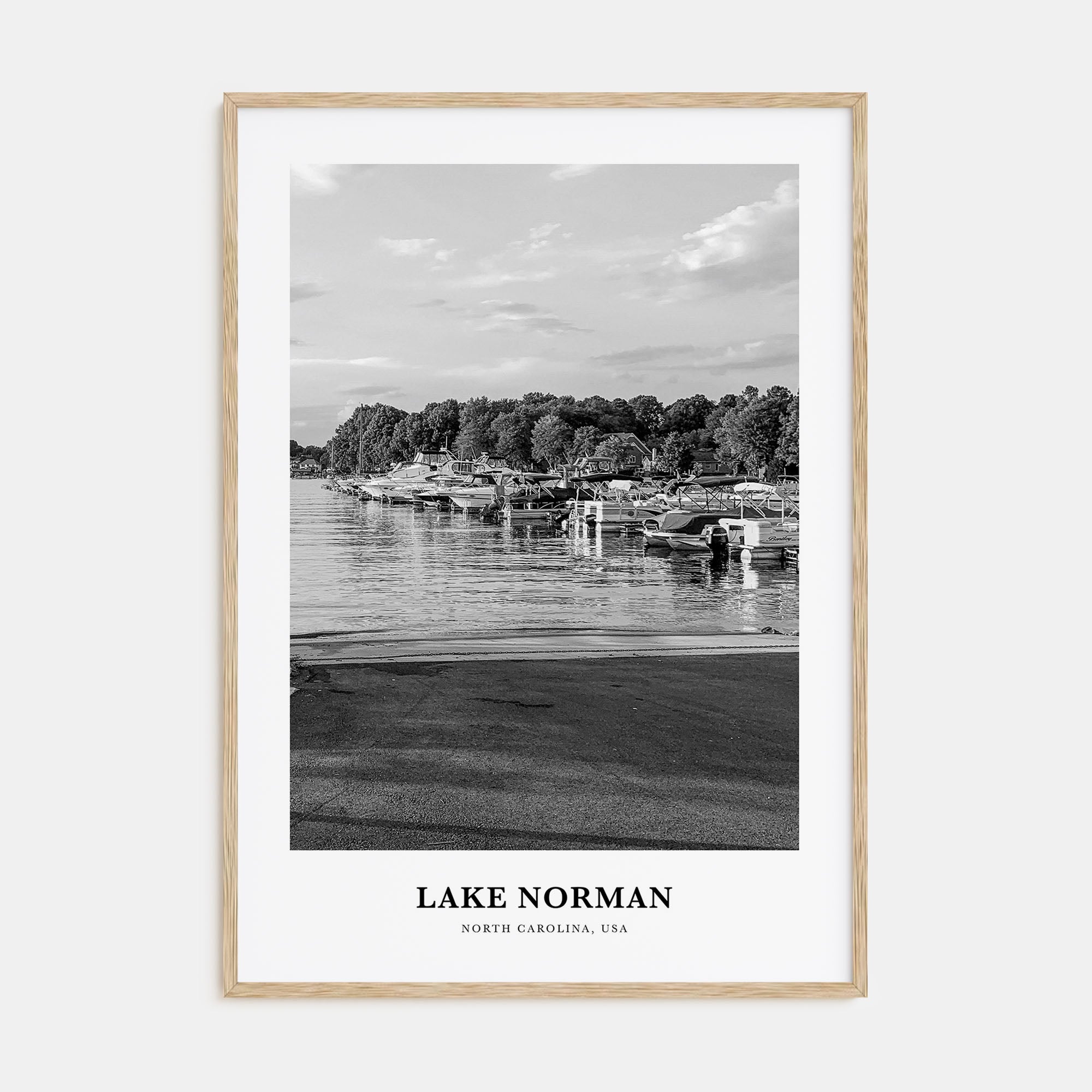 Lake Norman Portrait B&W Poster