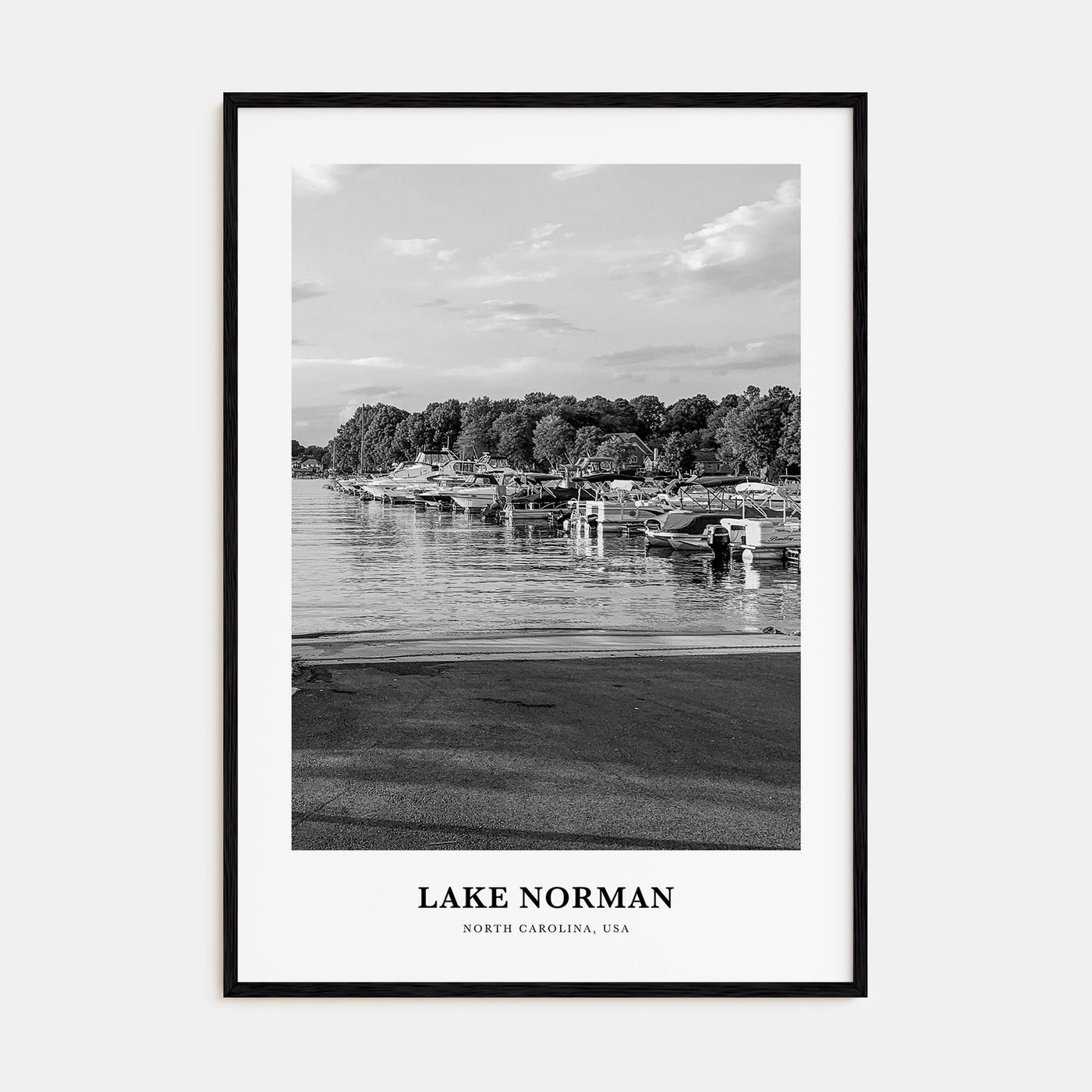Lake Norman Portrait B&W Poster