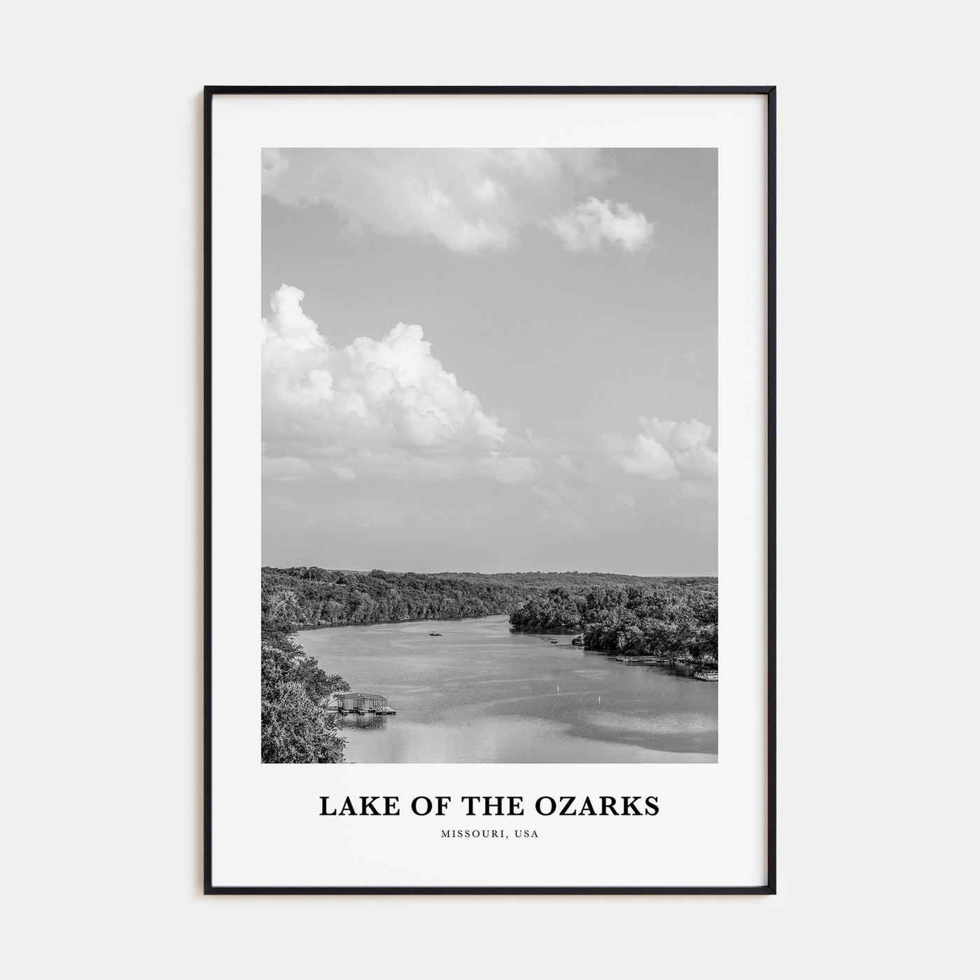 Lake of the Ozarks Portrait B&W Poster