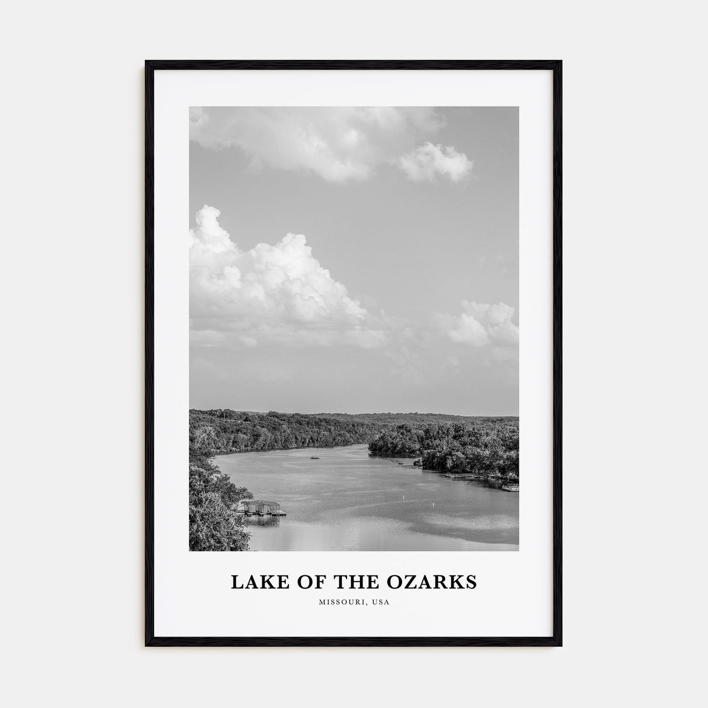Lake of the Ozarks Portrait B&W Poster