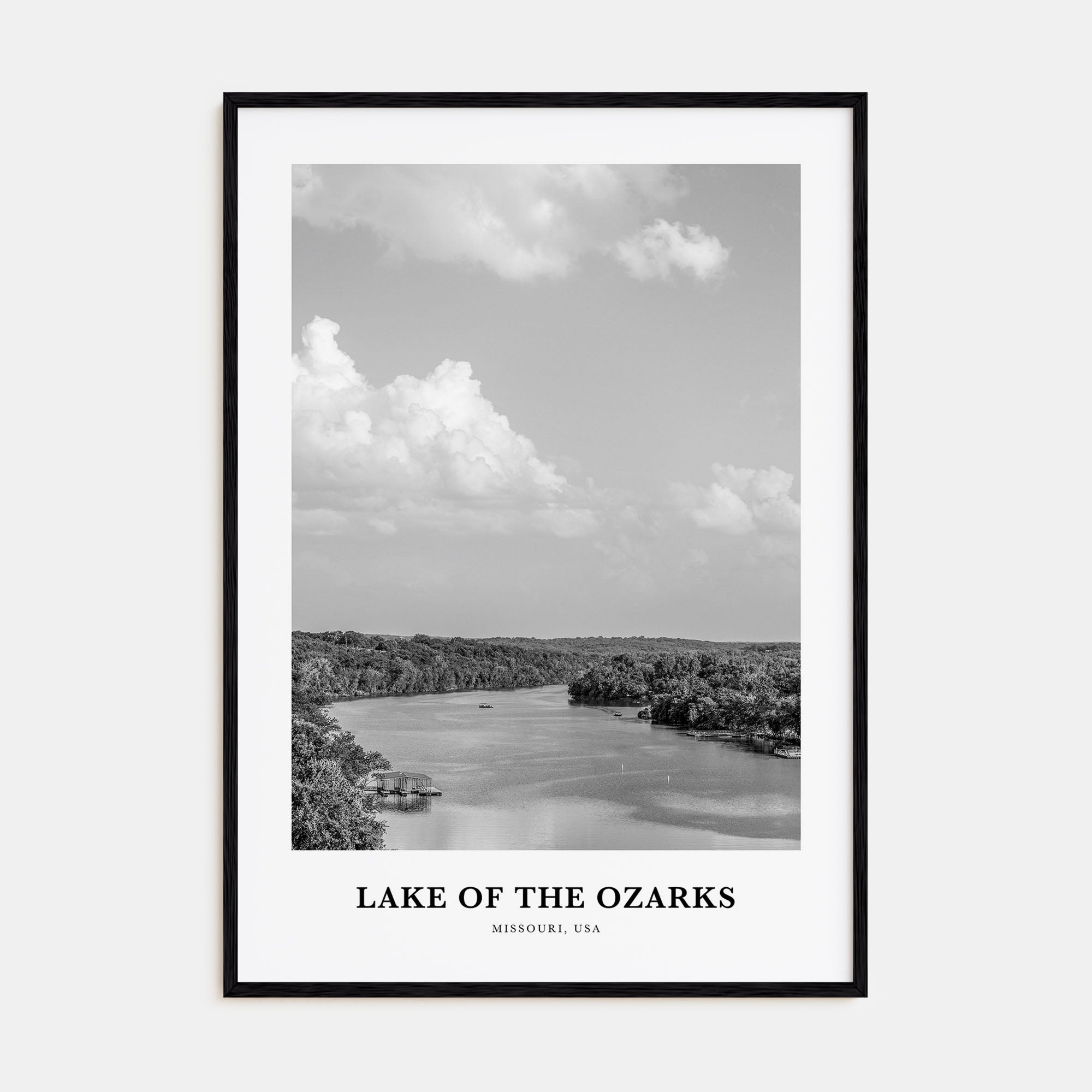 Lake of the Ozarks Portrait B&W Poster