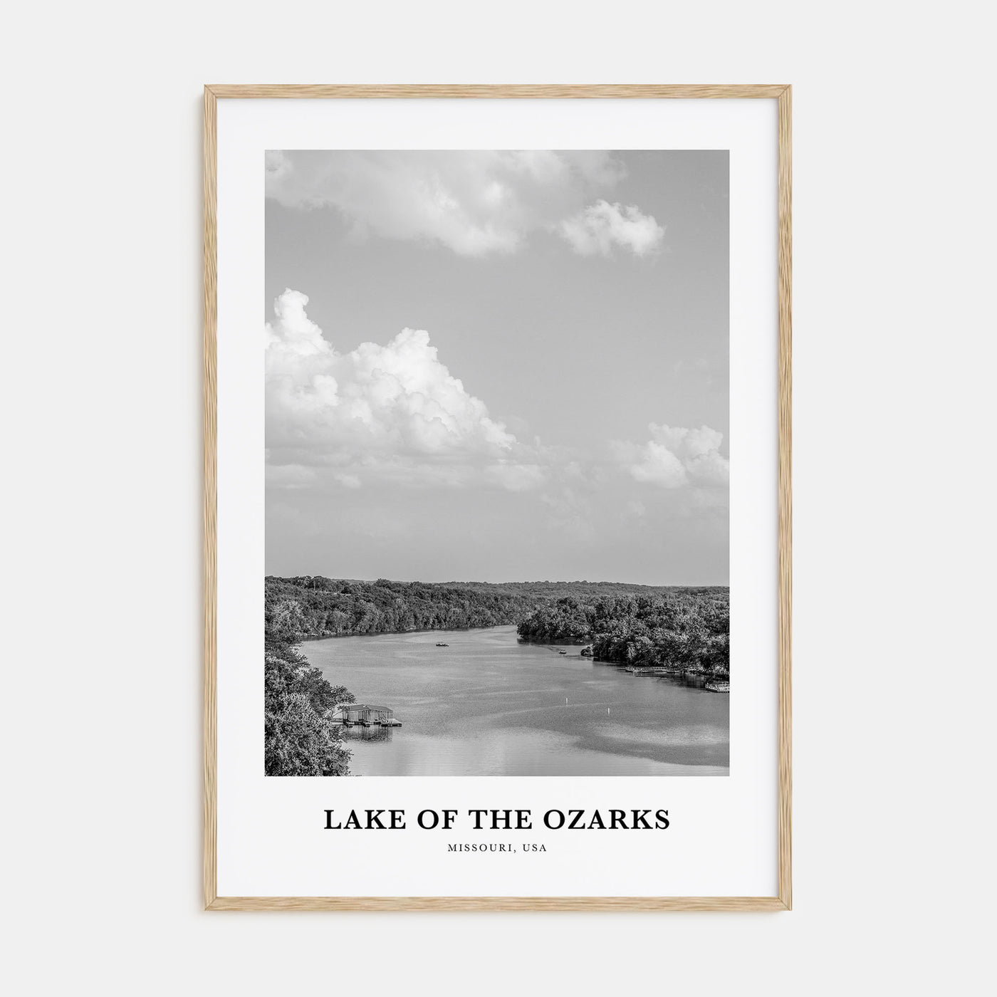 Lake of the Ozarks Portrait B&W Poster