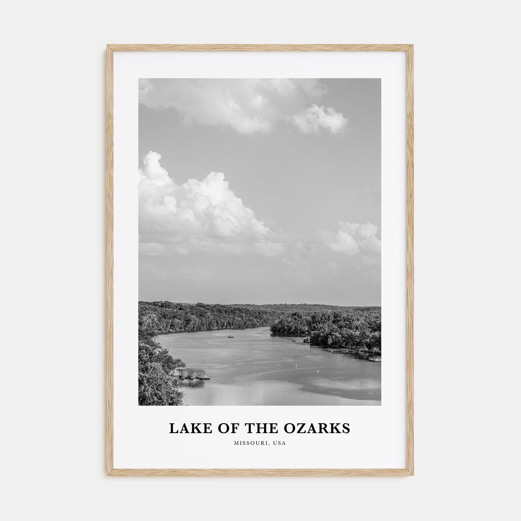 Lake of the Ozarks Portrait B&W Poster