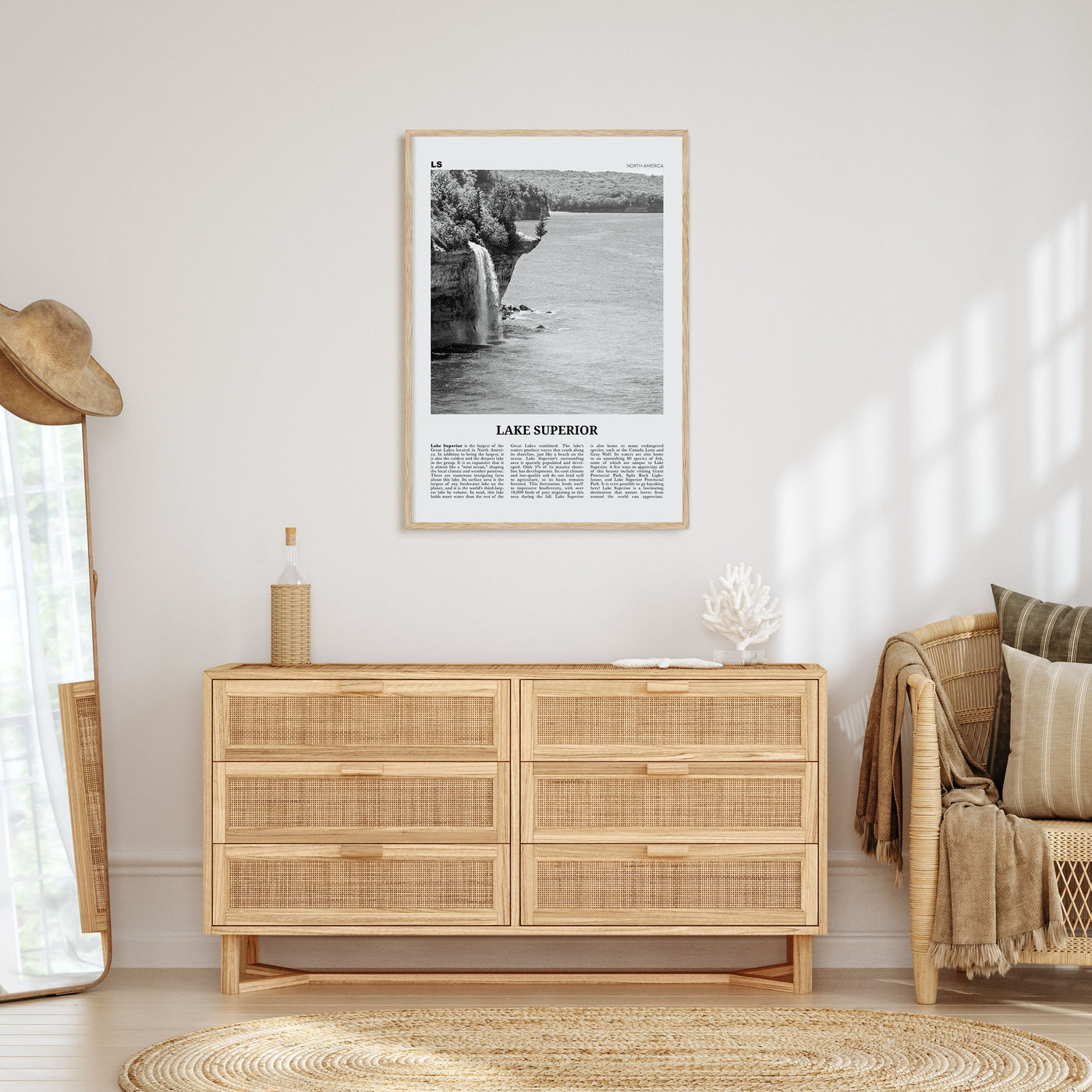 Lake Superior Travel B&W Poster