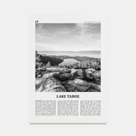Lake Tahoe Travel B&W No 2 Poster