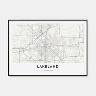 Lakeland Map Landscape Poster