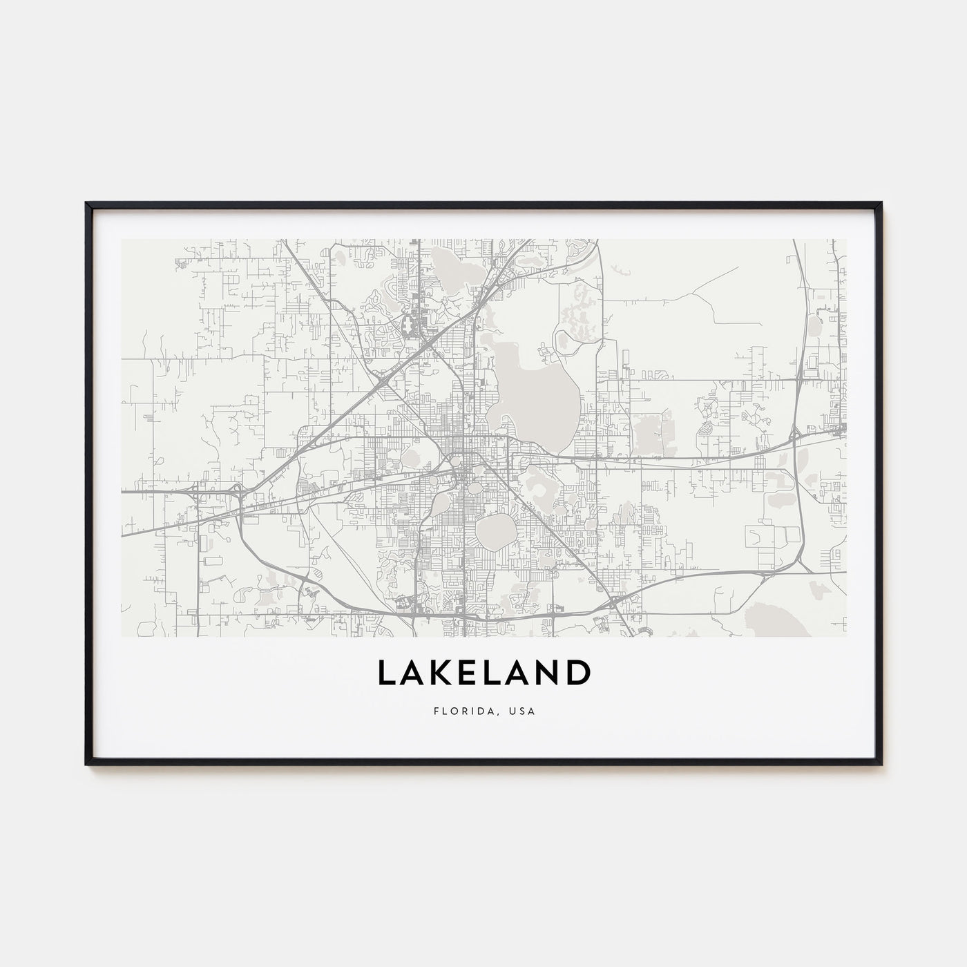 Lakeland Map Landscape Poster