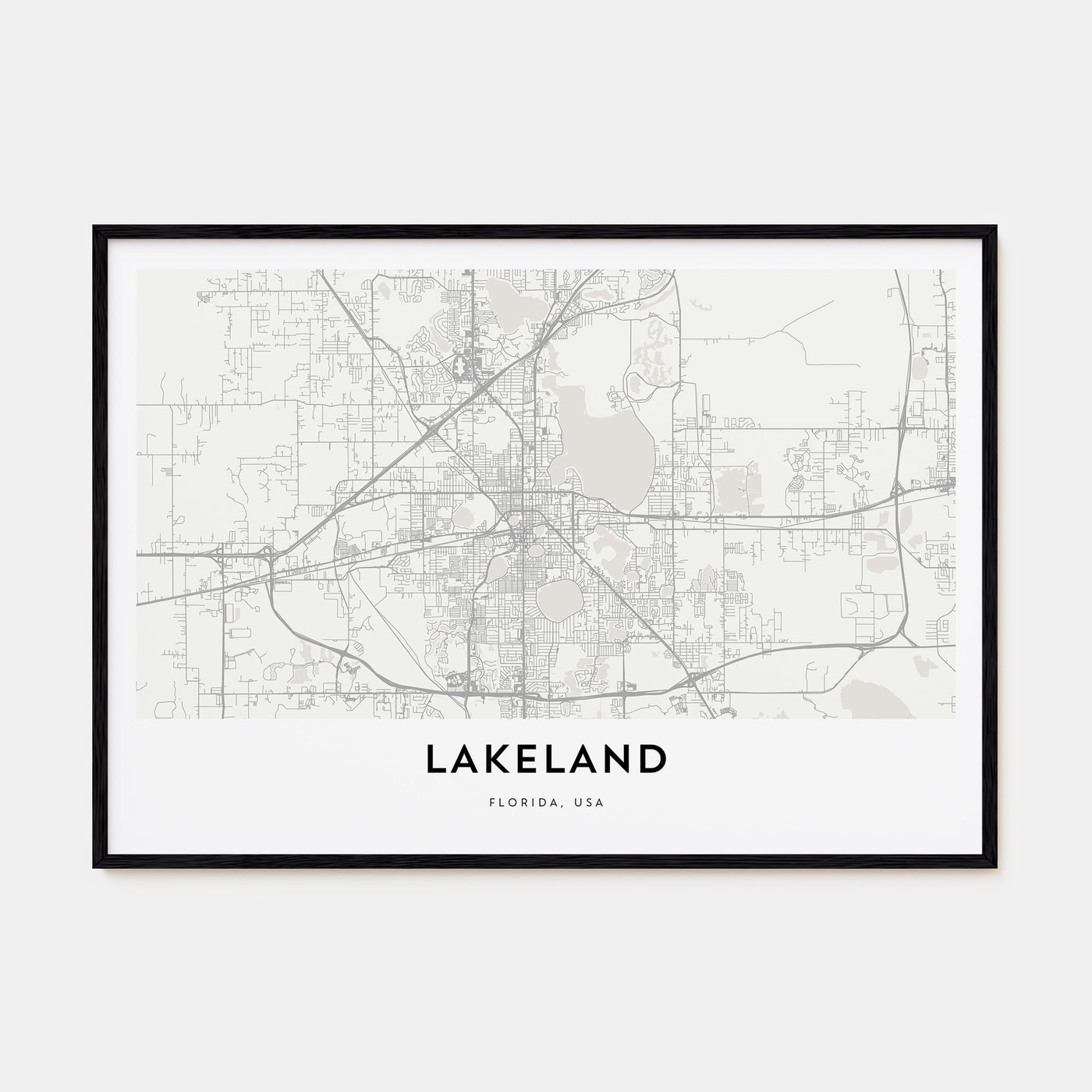 Lakeland Map Landscape Poster