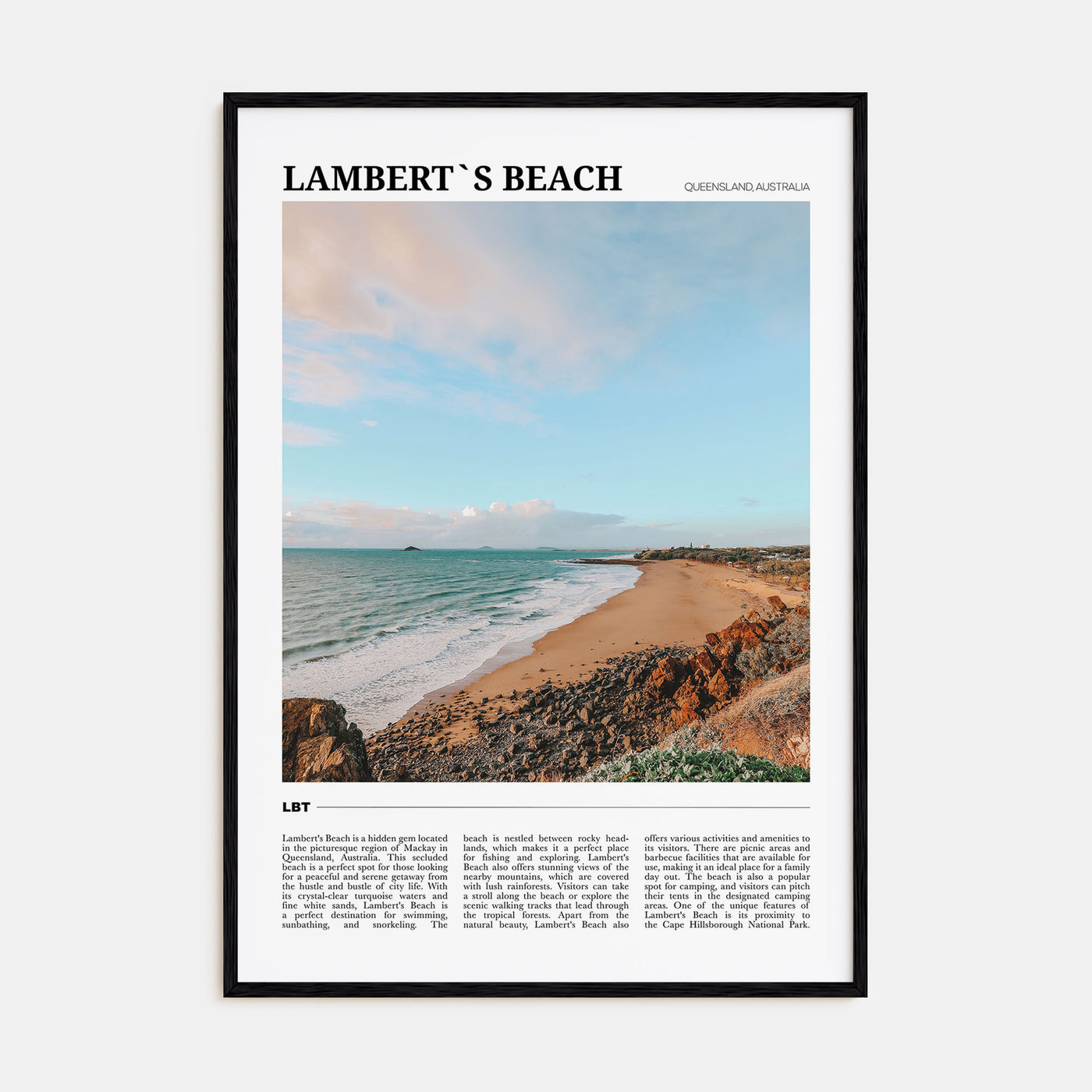 Lamberts Beach Travel Color Poster