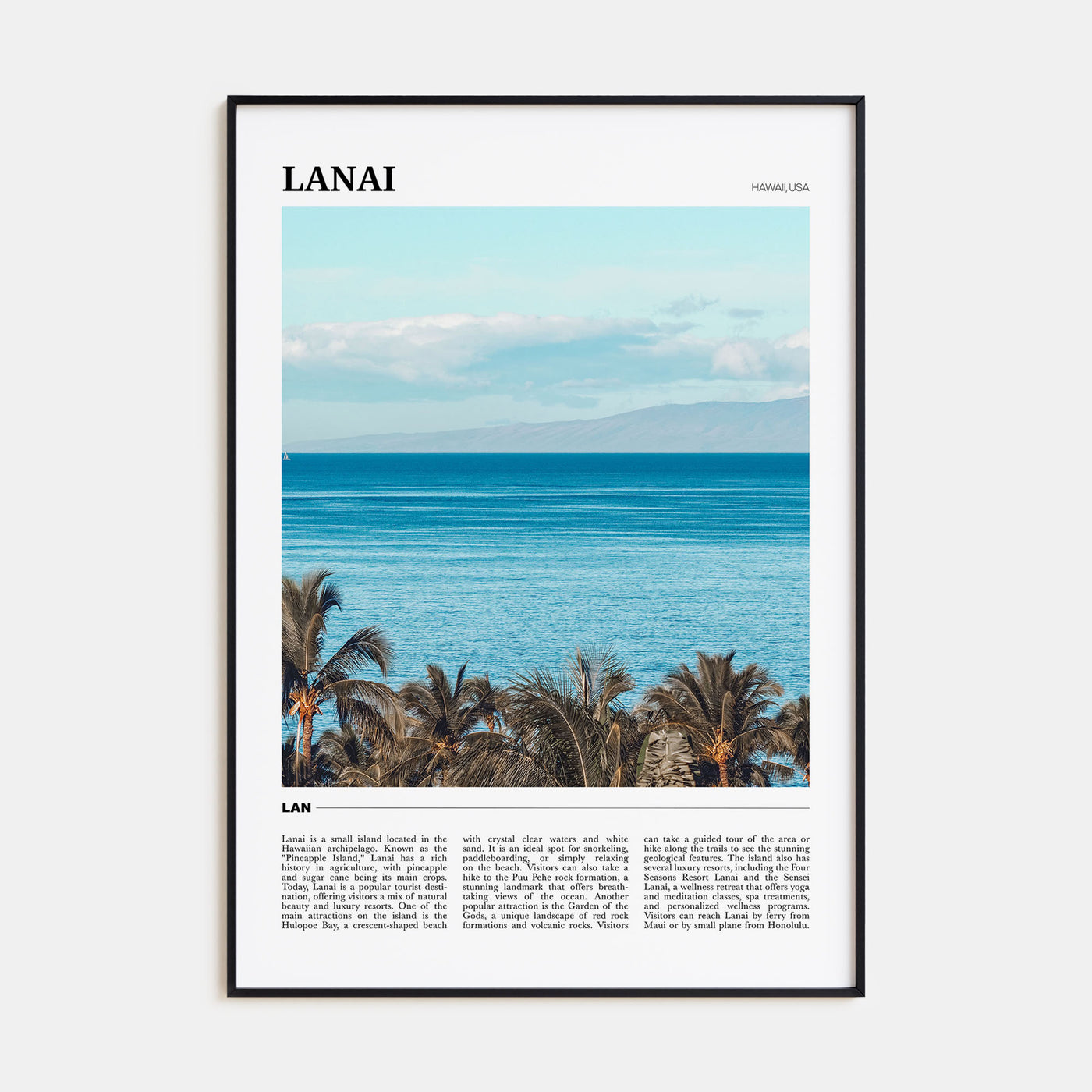 Lanai Travel Color Poster