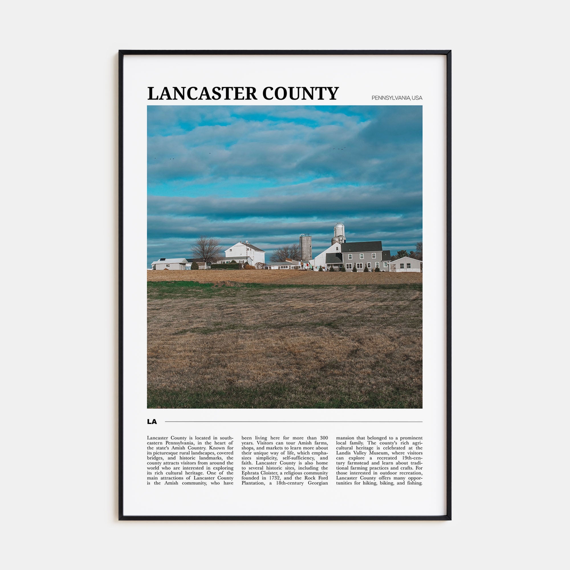Lancaster County Travel Color Poster