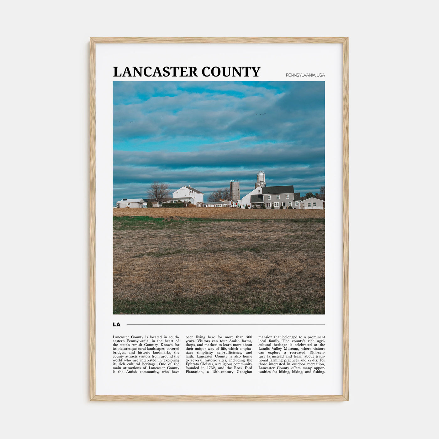 Lancaster County Travel Color Poster