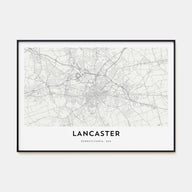 Lancaster, Pennsylvania Map Landscape Poster