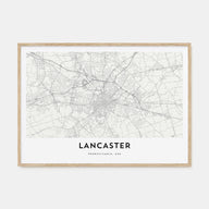 Lancaster, Pennsylvania Map Landscape Poster