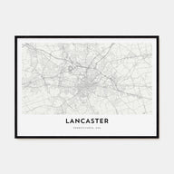 Lancaster, Pennsylvania Map Landscape Poster