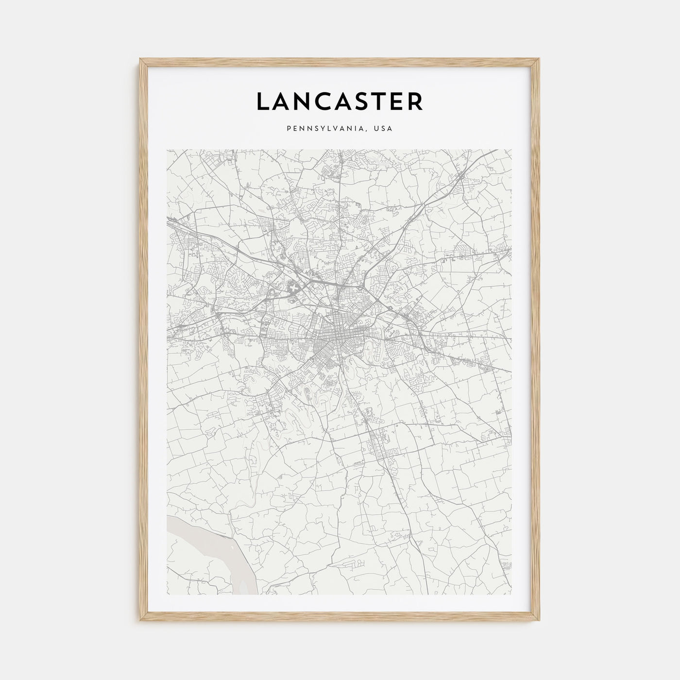 Lancaster, Pennsylvania Map Portrait Poster