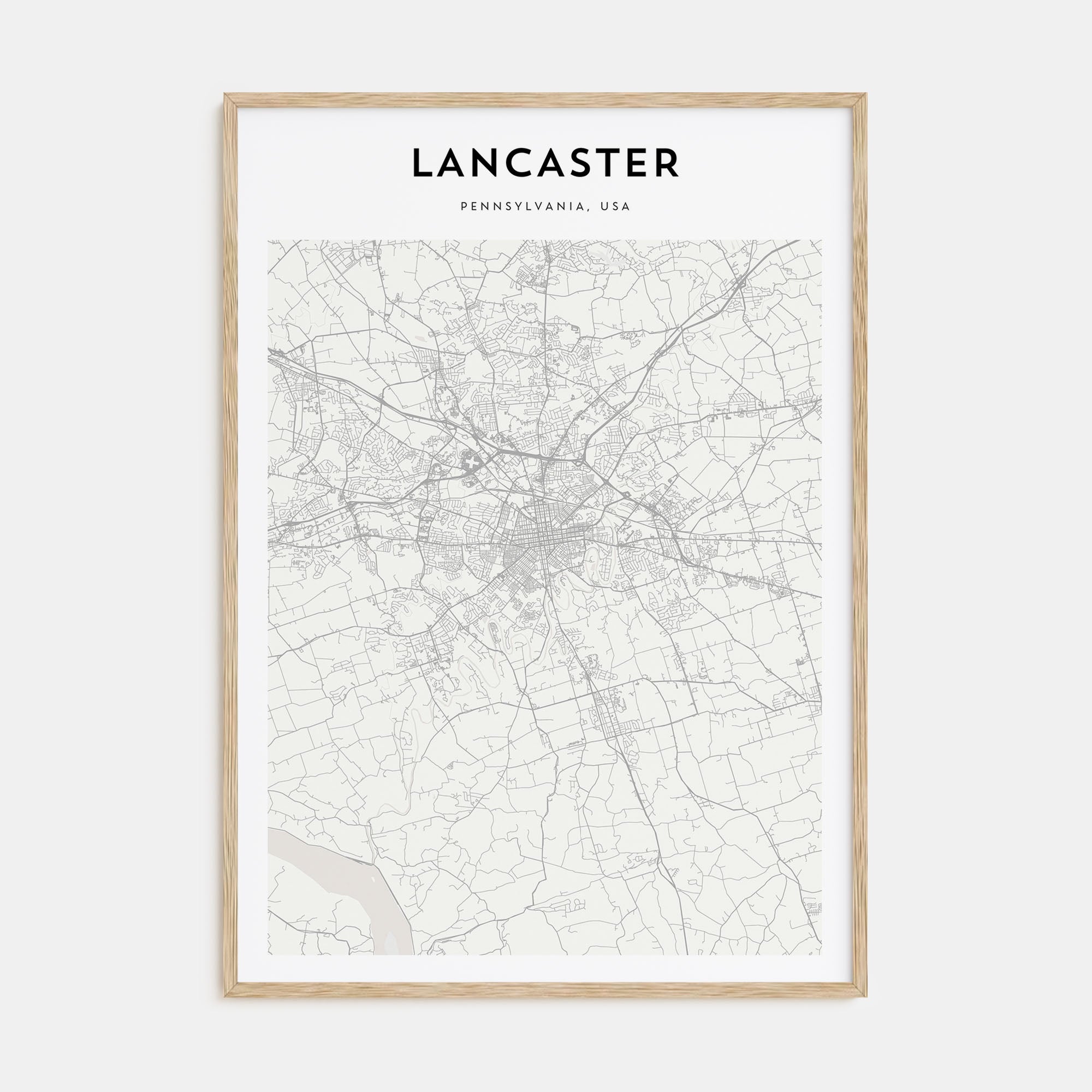 Lancaster, Pennsylvania Map Portrait Poster