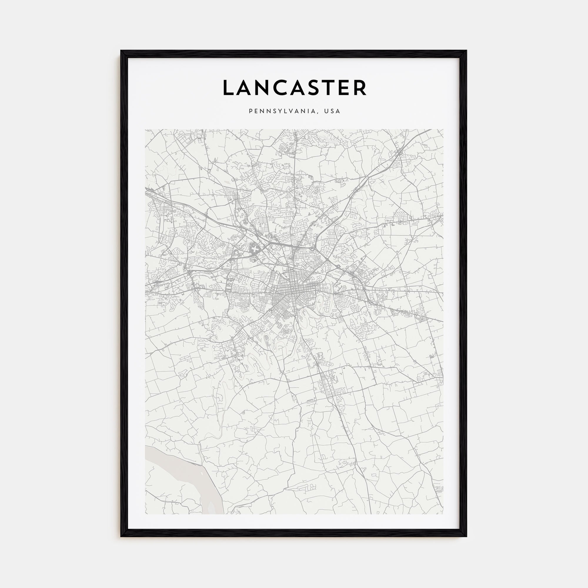 Lancaster, Pennsylvania Map Portrait Poster
