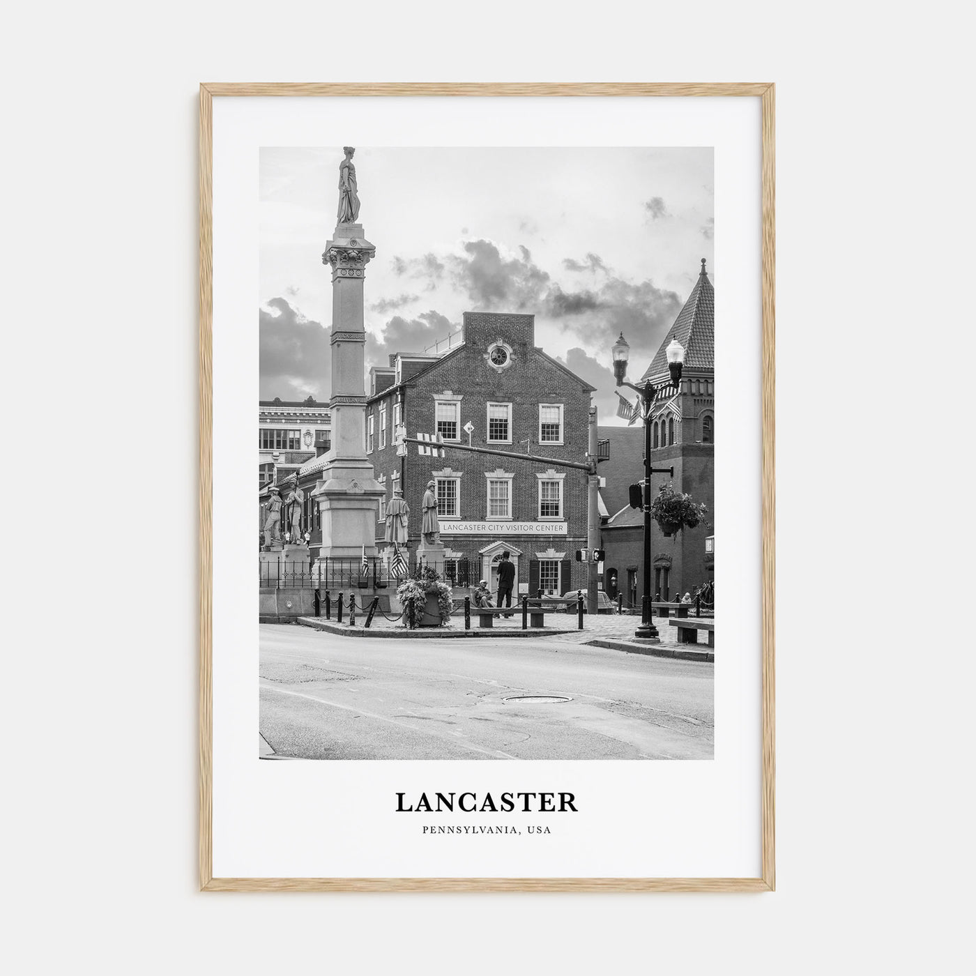 Lancaster, Pennsylvania Portrait B&W Poster