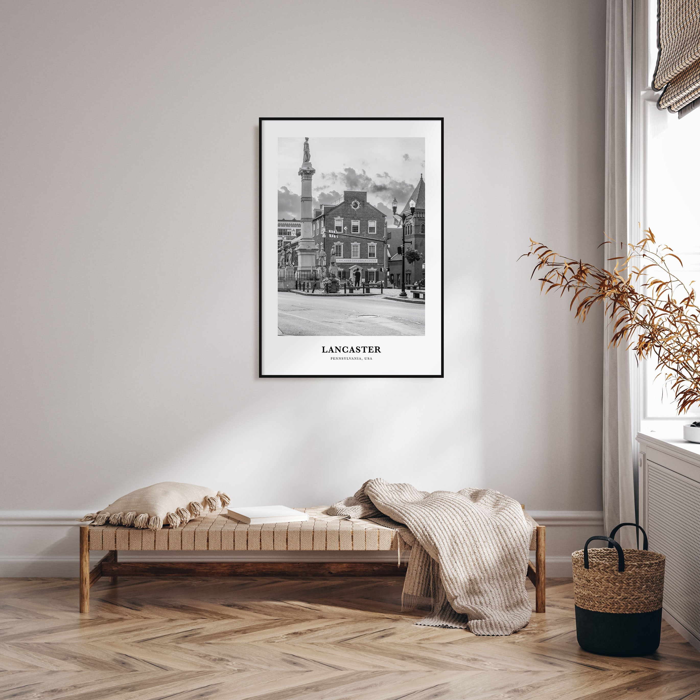 Lancaster, Pennsylvania Portrait B&W Poster