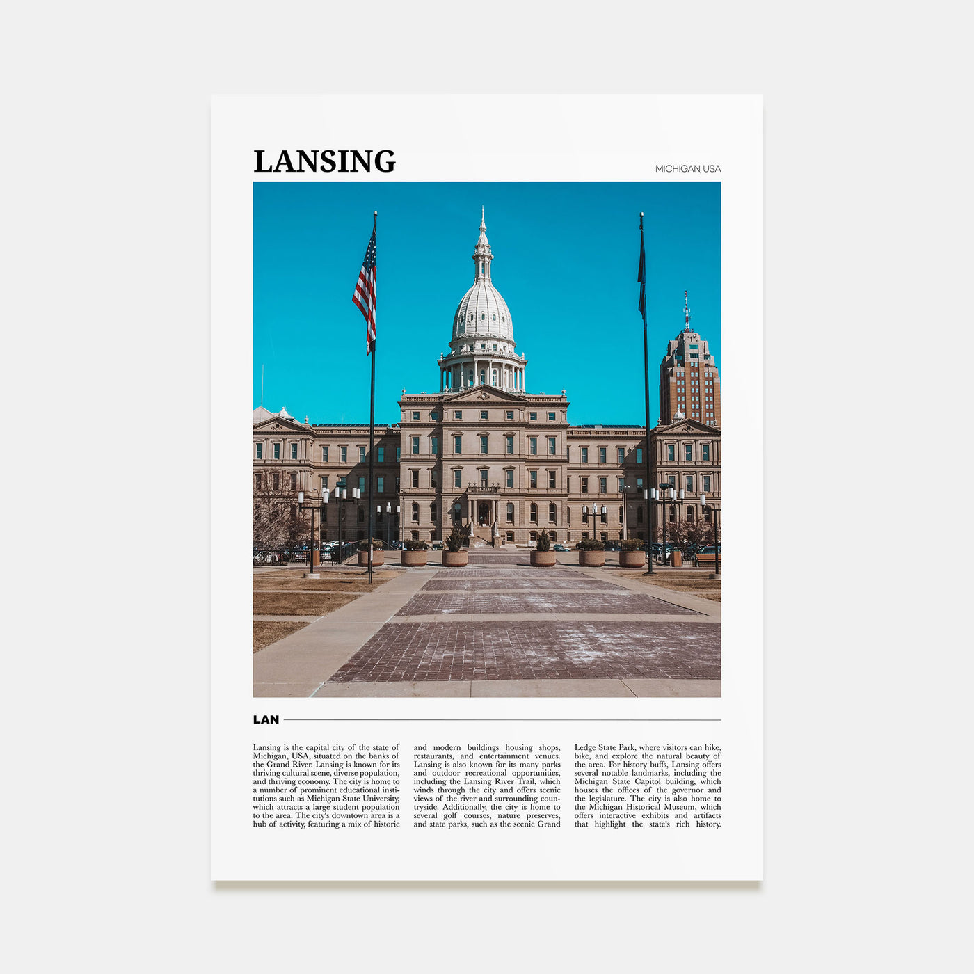 Lansing Travel Color No 1 Poster