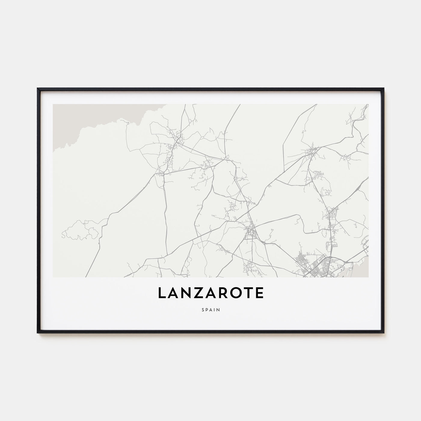 Lanzarote Map Landscape Poster