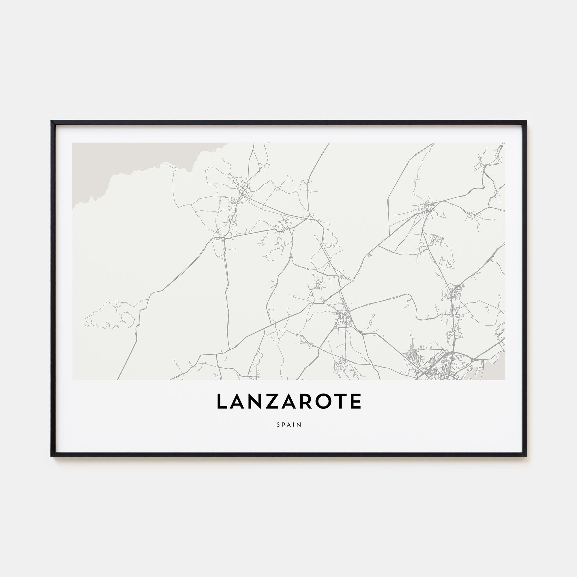 Lanzarote Map Landscape Poster