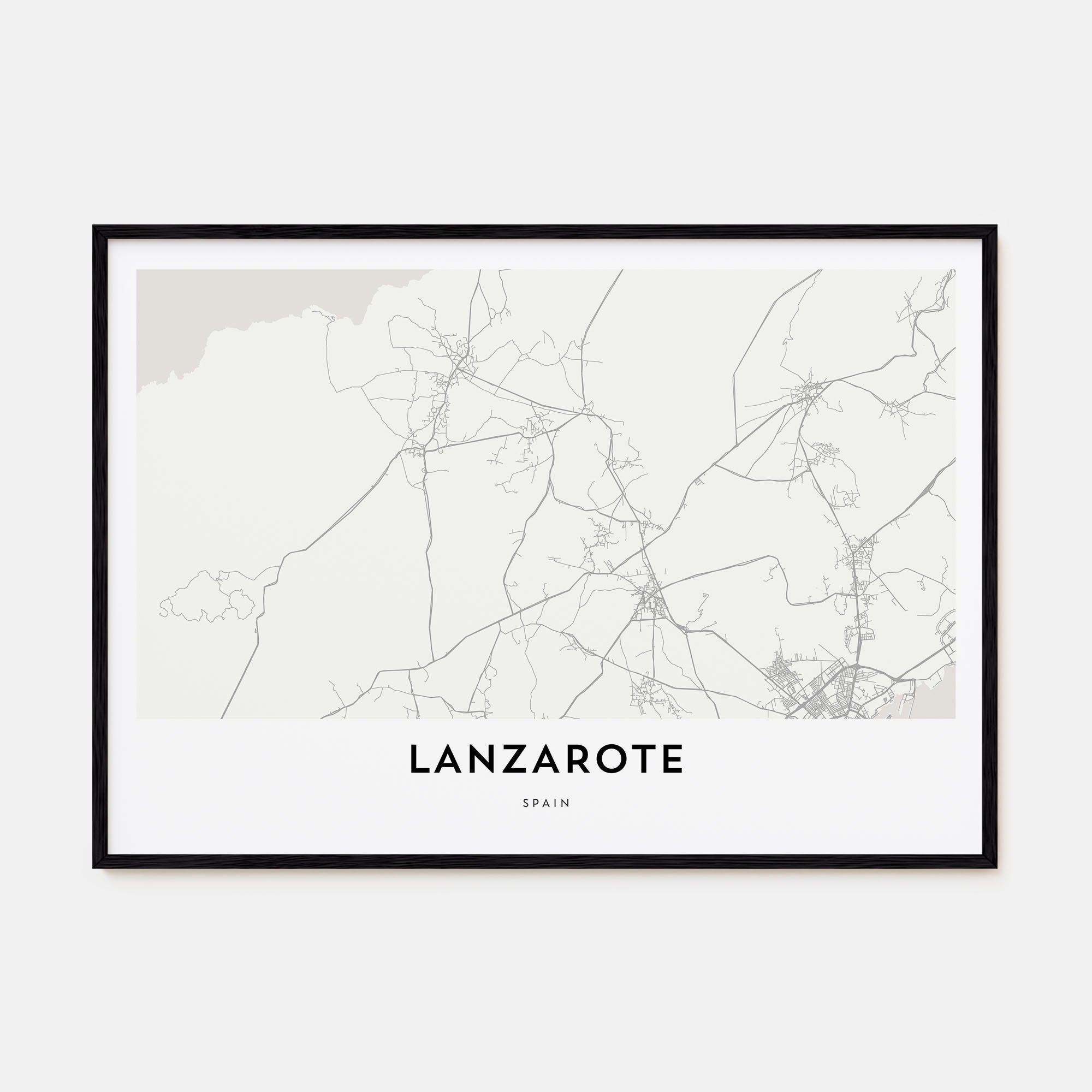 Lanzarote Map Landscape Poster