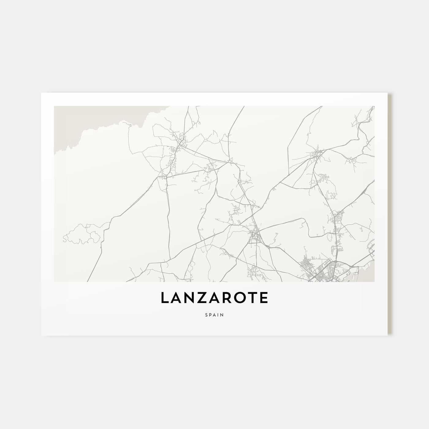 Lanzarote Map Landscape Poster