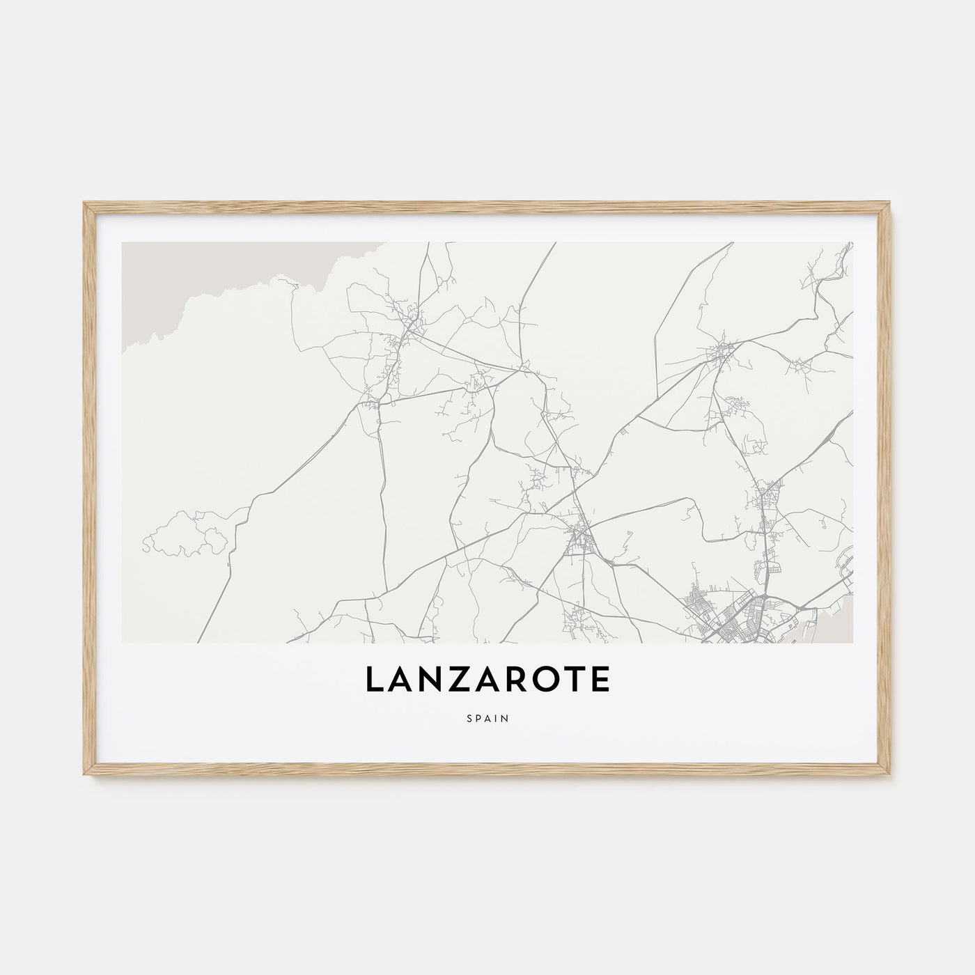 Lanzarote Map Landscape Poster