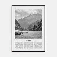Laos Travel B&W No 1 Poster