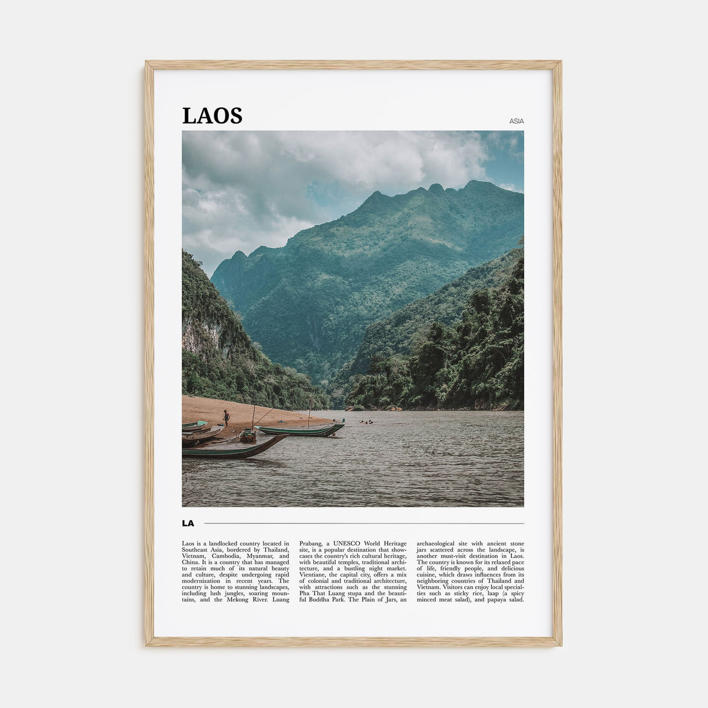 Laos Travel Color Poster