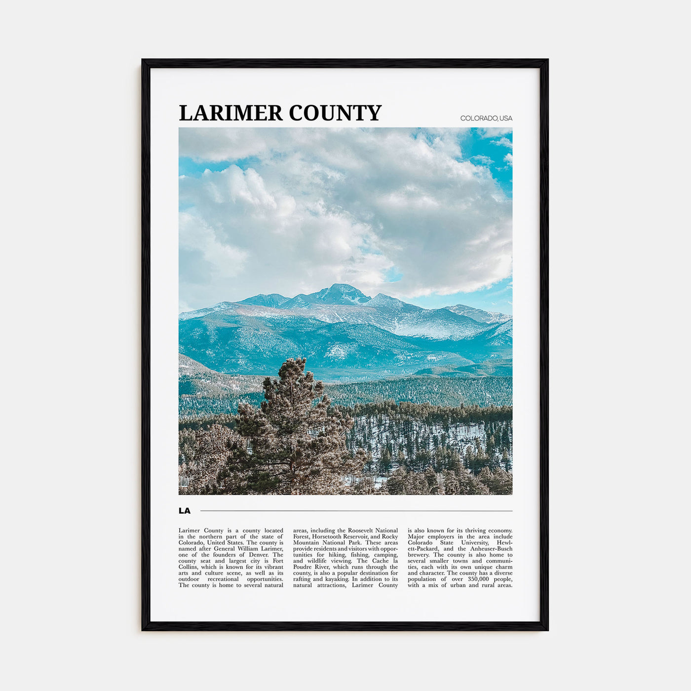 Larimer County Travel Color Poster