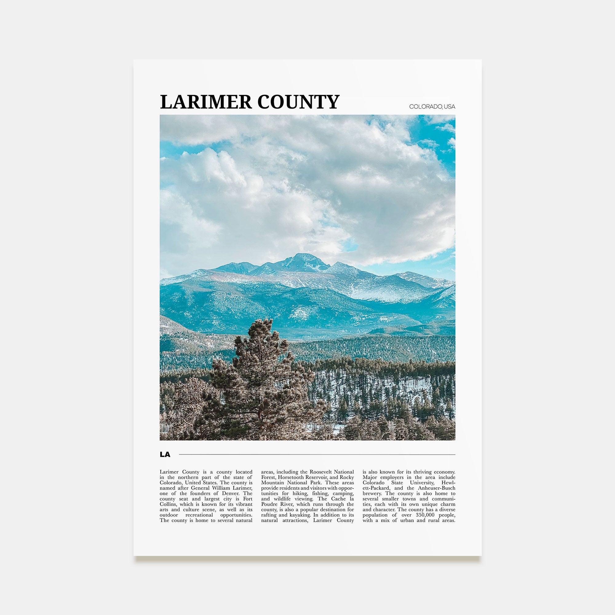 Larimer County Travel Color Poster