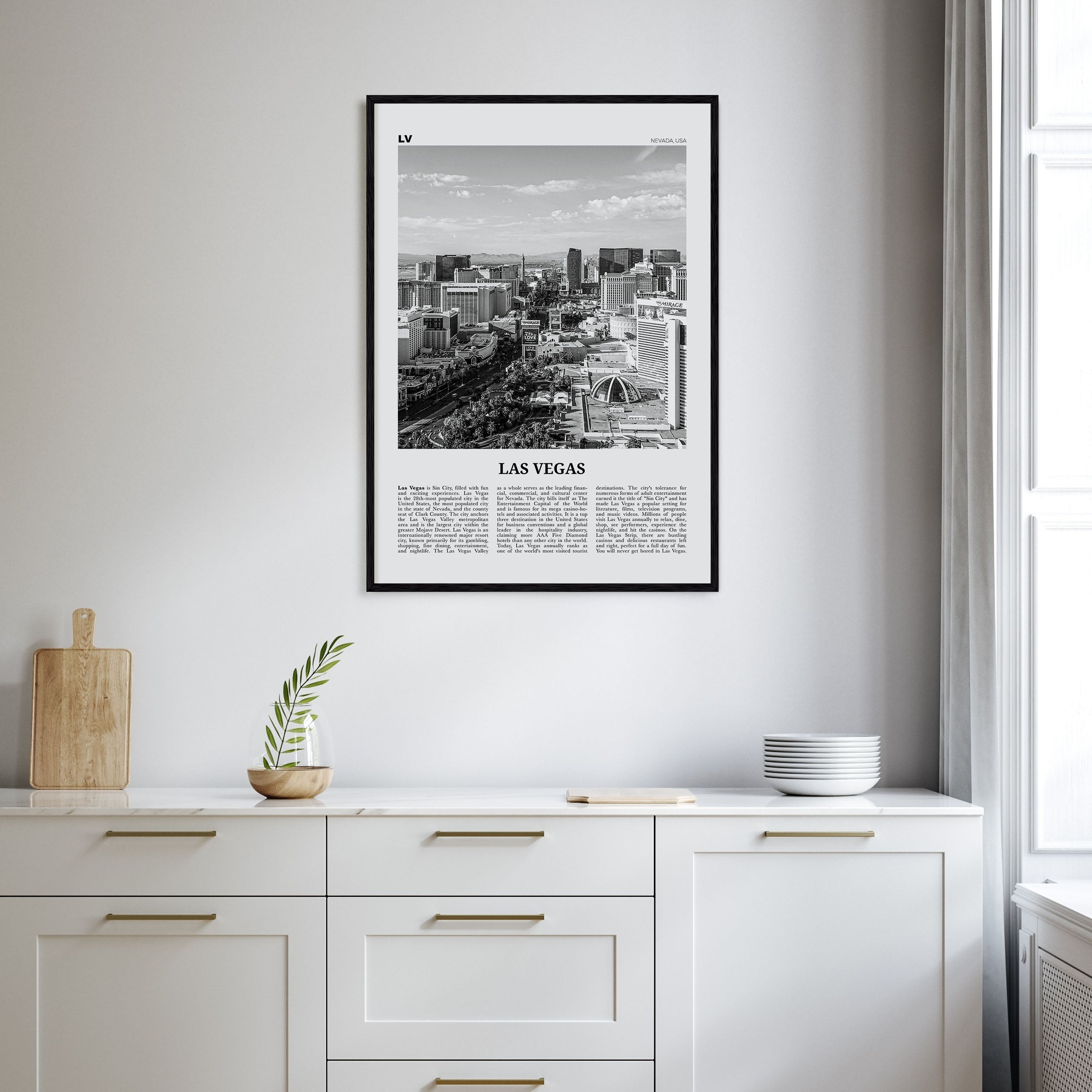Las Vegas Travel B&W No 2 Poster