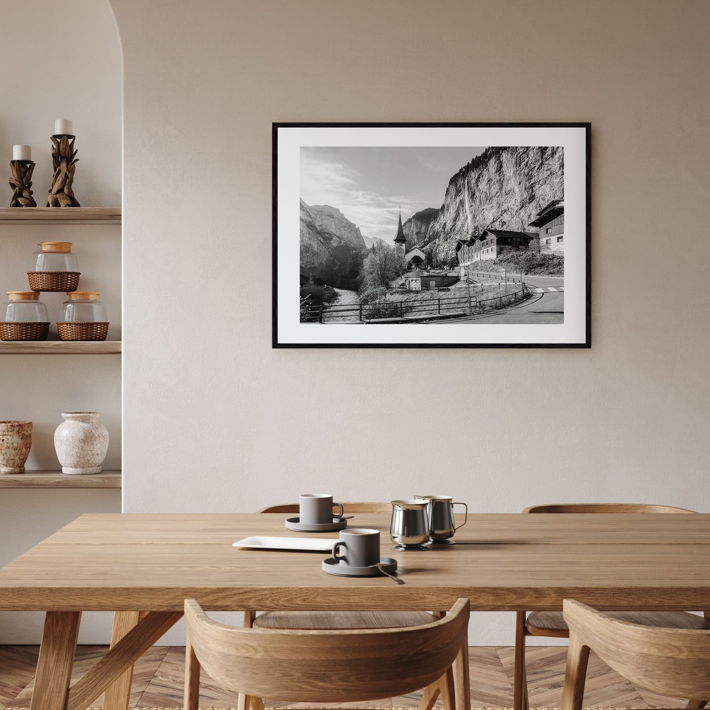Lauterbrunnen Landscape B&W Poster